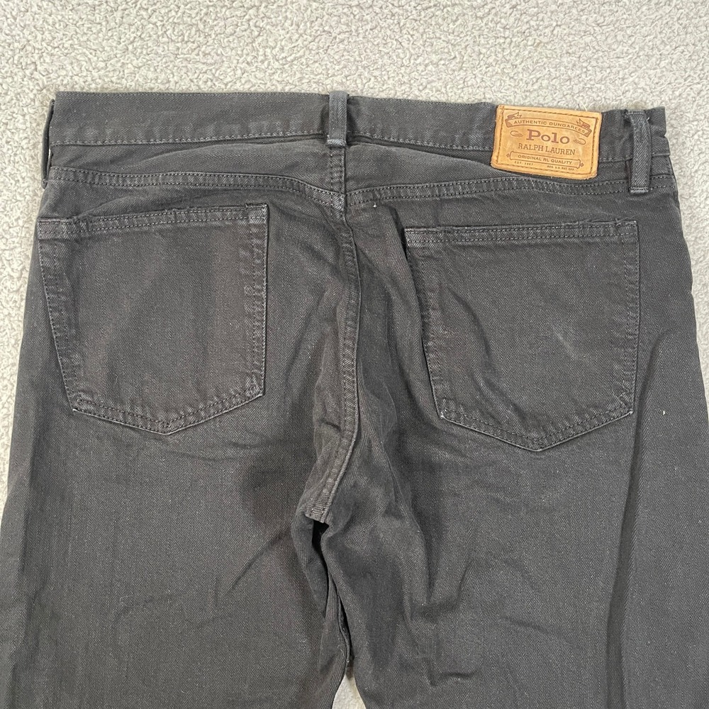 Polo Ralph Lauren Jeans Mens 33x30 Black Denim Streetwear Straight Leg Dungarees - Picture 6 of 11